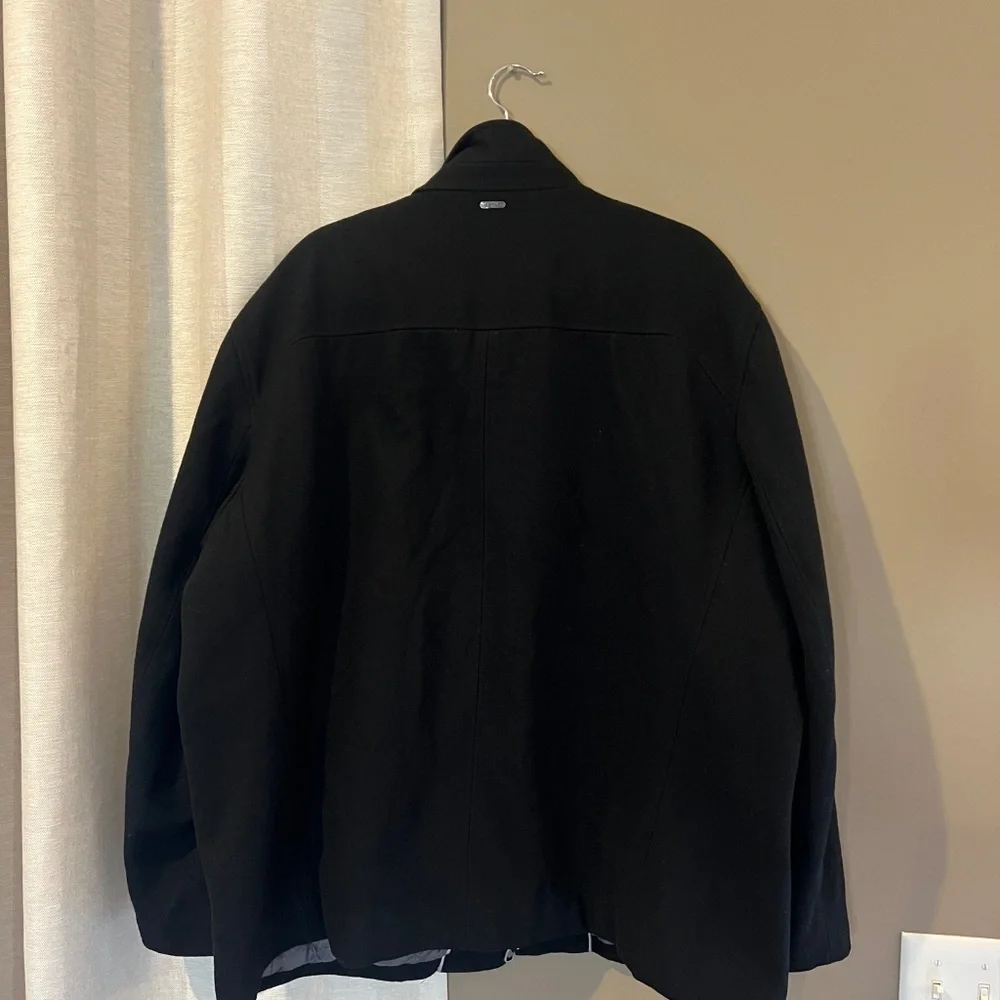 Calvin Klein Men's Wool Blend Coat, Double Zip, Quilted Lined, Size XL